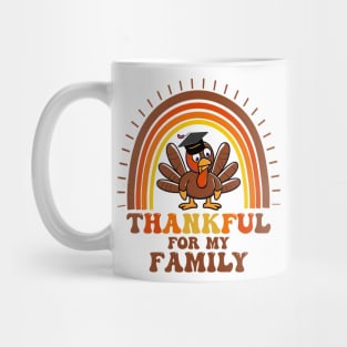 Thankful For My Family, Thanksgiving Fall Women Men and kids Mug